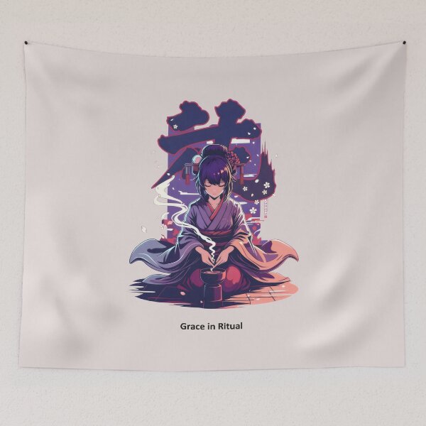 Item preview, Grace in Ritual - Japanese Tea Ceremony Anime Art designed and sold by SplashTastic.