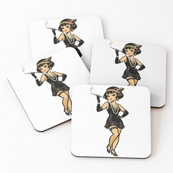 Item preview, Art Deco Flapper Girl – Geometric Vintage Style designed and sold by KawaiiOrbit.