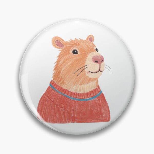 Item preview, orange capybara wearing red sweater designed and sold by cloudzer0000.