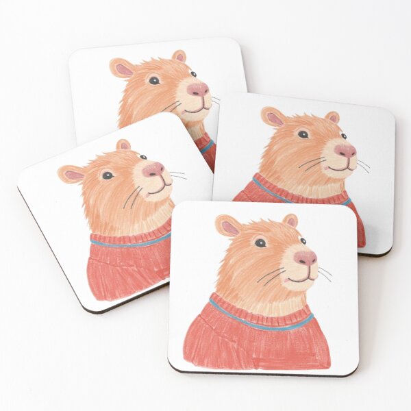 Item preview, orange capybara wearing red sweater designed and sold by cloudzer0000.