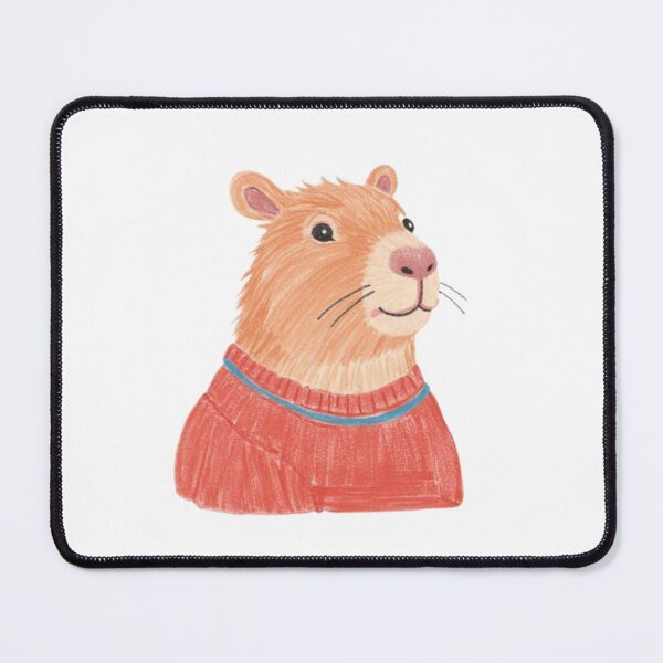 Item preview, orange capybara wearing red sweater designed and sold by cloudzer0000.