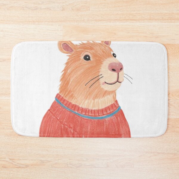 Item preview, orange capybara wearing red sweater designed and sold by cloudzer0000.