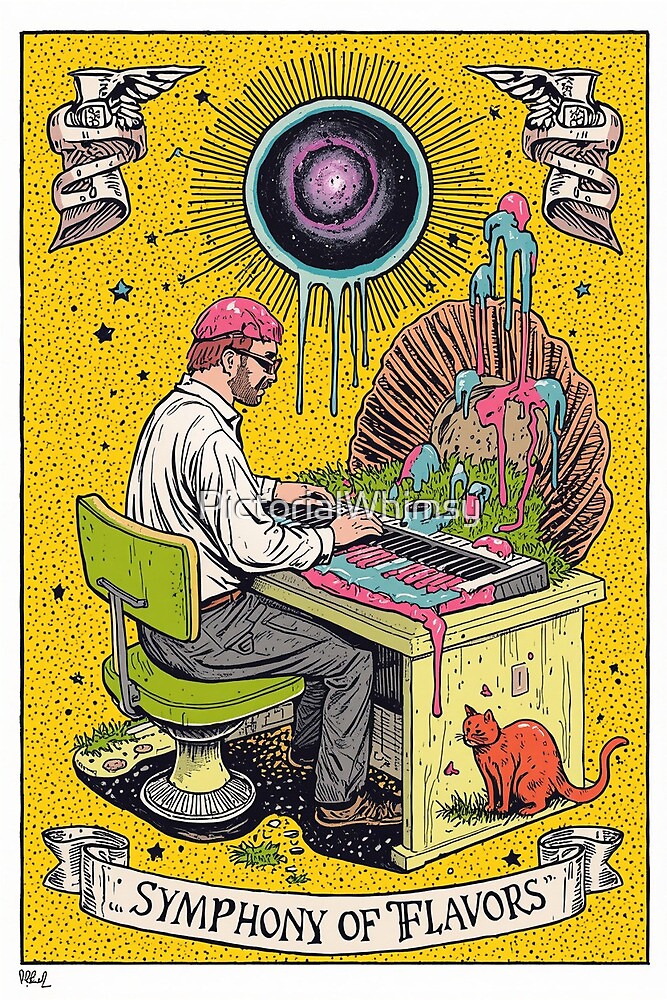 Typing on a melting ice cream keyboard — surrealist painting digital art print