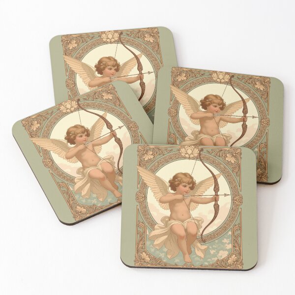 Item preview, Cute Cherubic Figure Art Nouveau Vintage Style designed and sold by taiche.