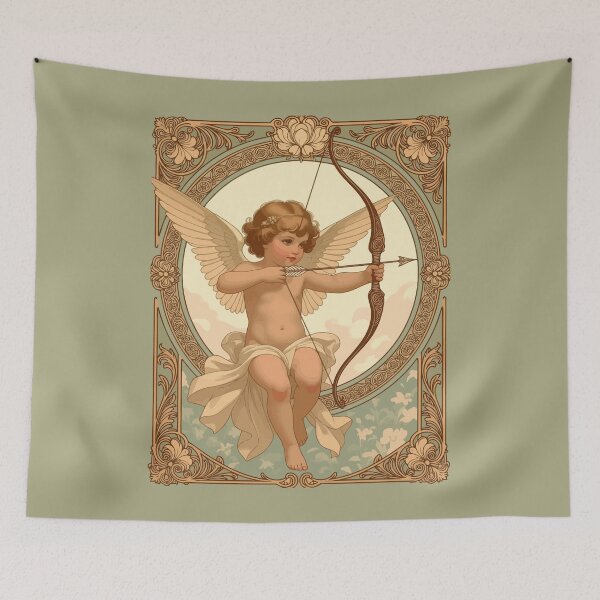Item preview, Cute Cherubic Figure Art Nouveau Vintage Style designed and sold by taiche.