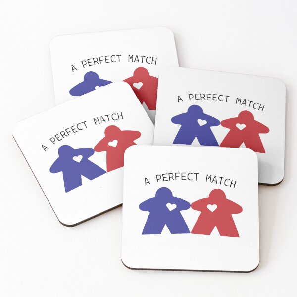 Item preview, Blue and Red Romantic Board Game Meeple designed and sold by Zab Butler Design.