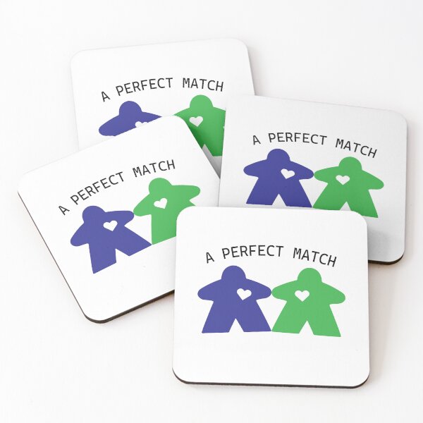 Item preview, Blue and Green Romantic Board Game Meeple designed and sold by Zab Butler Design.