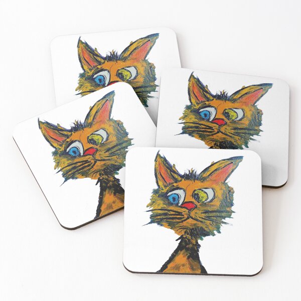 Item preview, Scruffy Orange Cat - Messy Expressionist Feline Art designed and sold by BeyondInkwell.