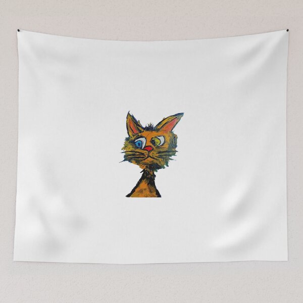 Item preview, Scruffy Orange Cat - Messy Expressionist Feline Art designed and sold by BeyondInkwell.