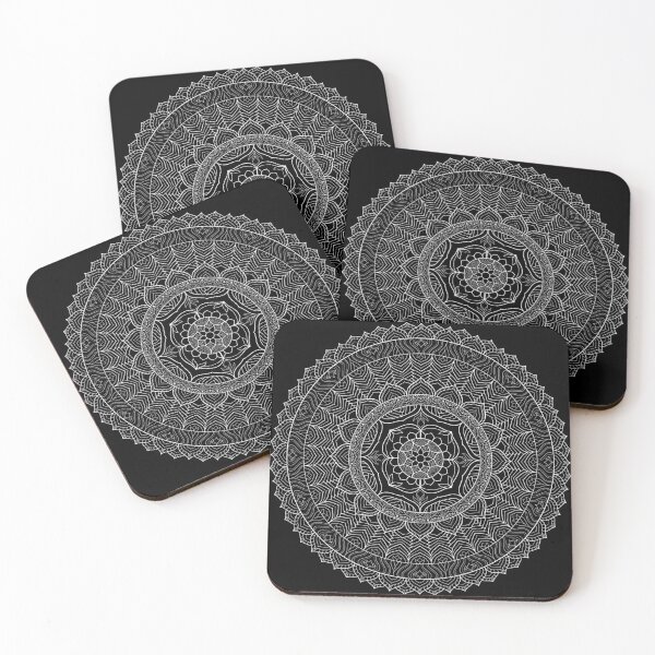 Item preview, Intricate White Lace Mandala on Black designed and sold by Catfish013.