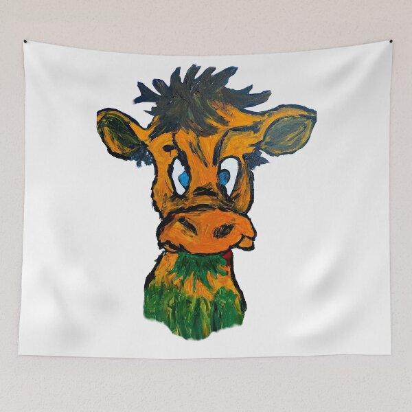 Item preview, Grumpy Cow - Expressionist Farm Animal Art designed and sold by WimziRides.