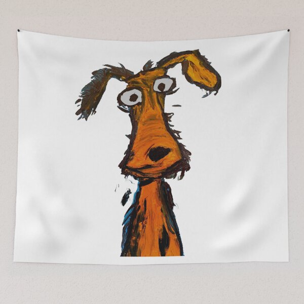 Item preview, Long-Necked Scruffy Dog - Whimsical Brown Hound designed and sold by BeyondInkwell.