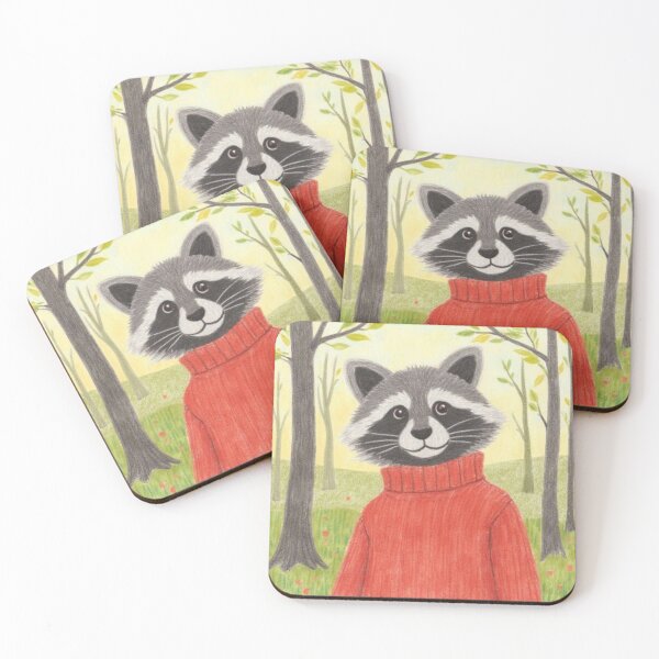 Item preview, racoon in the woods watercolor designed and sold by cloudzer0000.