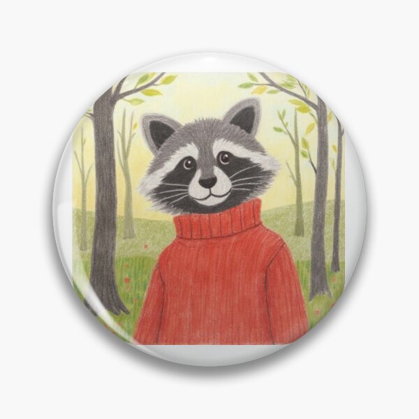 Item preview, racoon in the woods watercolor designed and sold by cloudzer0000.