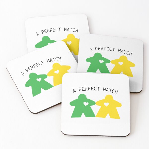 Item preview, Green and Yellow Romantic Board Game Meeple designed and sold by Zab Butler Design.