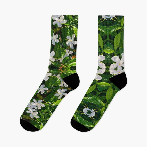 Item preview, Abstract tropical leaf and white flower pattern  designed and sold by hollycooper.