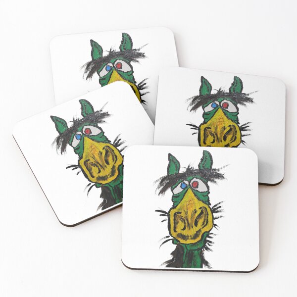 Item preview, Quirky Green Horse - Mismatched Eyes & Bold Snout designed and sold by BeyondInkwell.