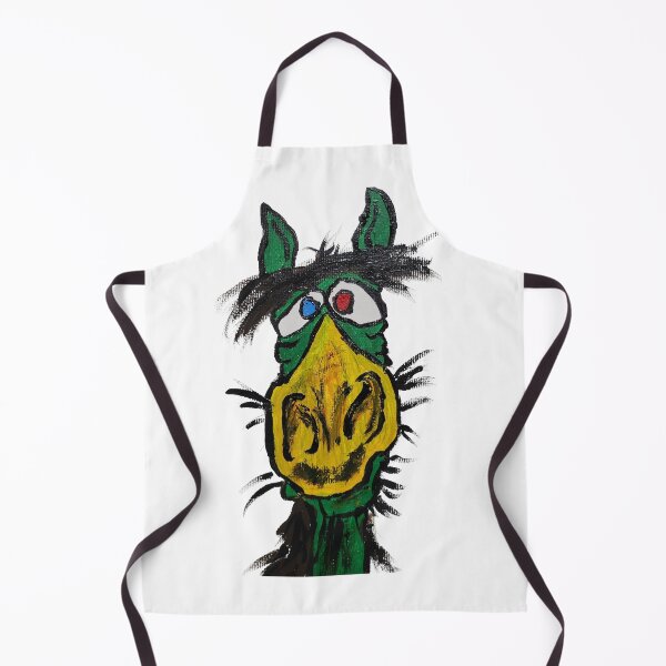 Item preview, Quirky Green Horse - Mismatched Eyes & Bold Snout designed and sold by BeyondInkwell.