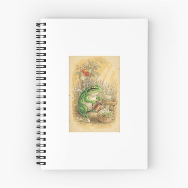Item preview, Herb Garden Tending Frog Art / Cottagecore Frog Illustration designed and sold by PictorialWhimsy.