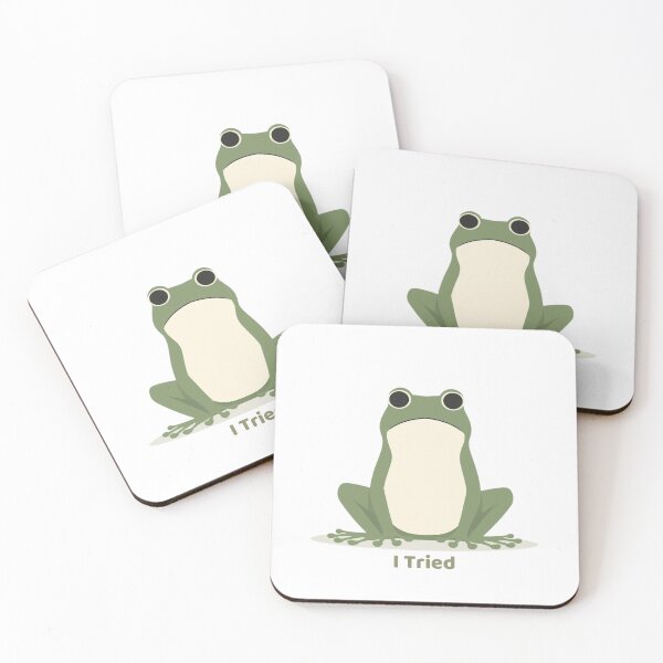Item preview, I Tried Frog Minimal Illustration designed and sold by CreatedbyKandJ.