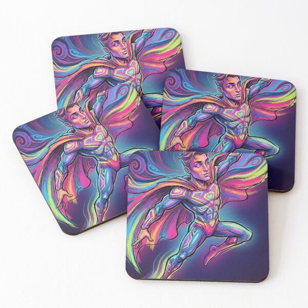 Item preview, Neon Cosmic Superhero Illustration designed and sold by JaaGo PopLab.