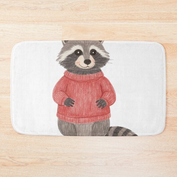 Item preview, chubby racoon wearing a red sweater watercolor designed and sold by cloudzer0000.