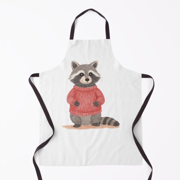 Item preview, chubby racoon wearing a red sweater watercolor designed and sold by cloudzer0000.