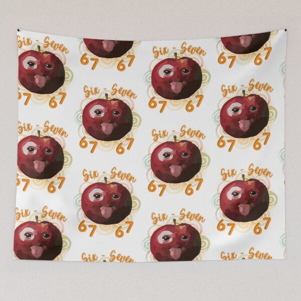 Item preview, Six Seven Funny Apple Meme Illustration designed and sold by UUniqueIImprint.