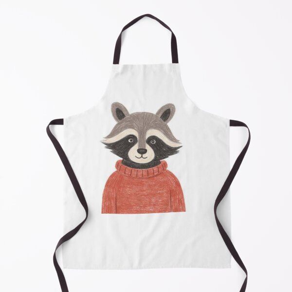 Item preview, cute racoon wearing a red sweater watercolor designed and sold by cloudzer0000.