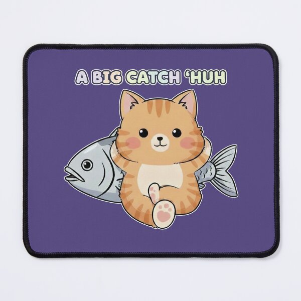 Item preview, A Big Catch, Huh? | Cute Kawaii Fishing Cat designed and sold by NMF-HUB.