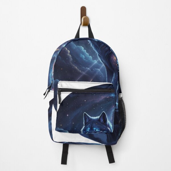 Item preview, Galactic Wolf Over Nebula Sky – Cosmic Dark Fantasy Wildlife designed and sold by NeoTeeFusion.