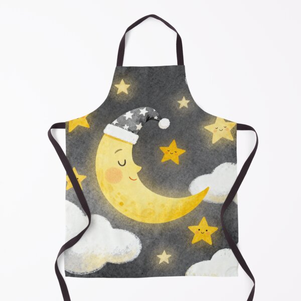 Item preview, Sweet Dreams Moon - Sleeping Crescent Moon and Glowing Stars Nursery Art designed and sold by HappySproutArt.