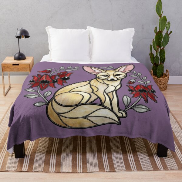 Aperçu de l'œuvre Vitrail représentant un renard fennec, art botanique et animalier créée et vendue par BirdsnStuff.