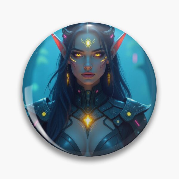 Item preview, Cyber Elf in Neon Forest – Futuristic Grace meets glowing Nature & digital Magic designed and sold by FotoworldEdel.
