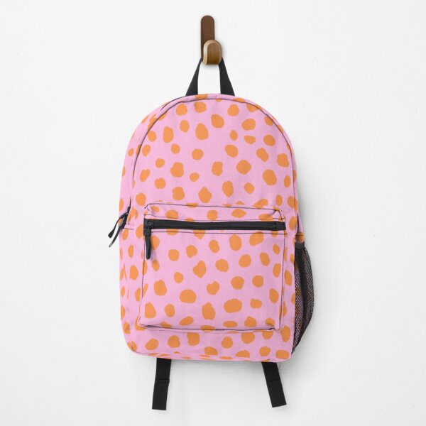 Item preview, Orange Dalmatian Brush Stroke Spots on Pink designed and sold by OneThreeSix.