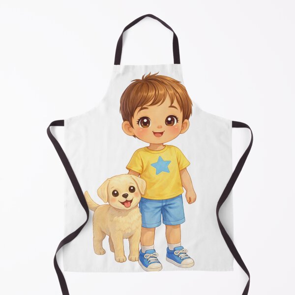 Item preview, Cute Kawaii Boy with Puppy designed and sold by MIArt Studio.