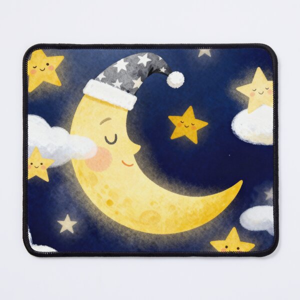 Item preview, Midnight Lullaby Moon - Deep Blue Watercolor Nursery Wall Art designed and sold by HappySproutArt.
