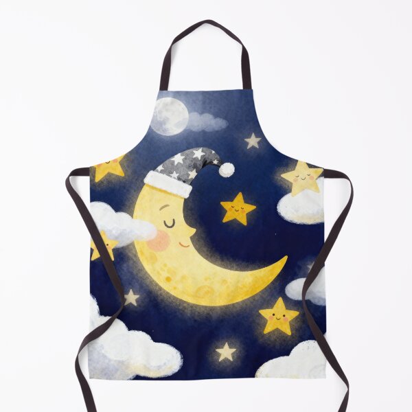 Item preview, Midnight Lullaby Moon - Deep Blue Watercolor Nursery Wall Art designed and sold by HappySproutArt.