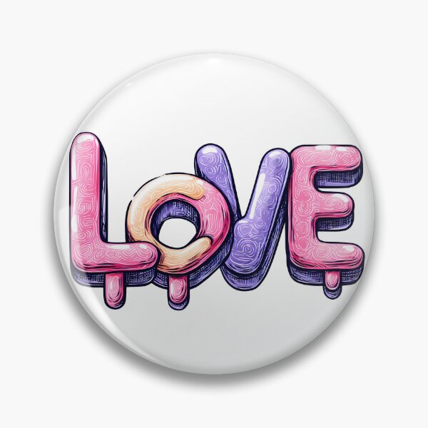 Item preview, Dripping Bubble LOVE Saint Valentine's Day - Glossy Pink Purple Swirl Typography Art Print designed and sold by DesignArtist.ia.