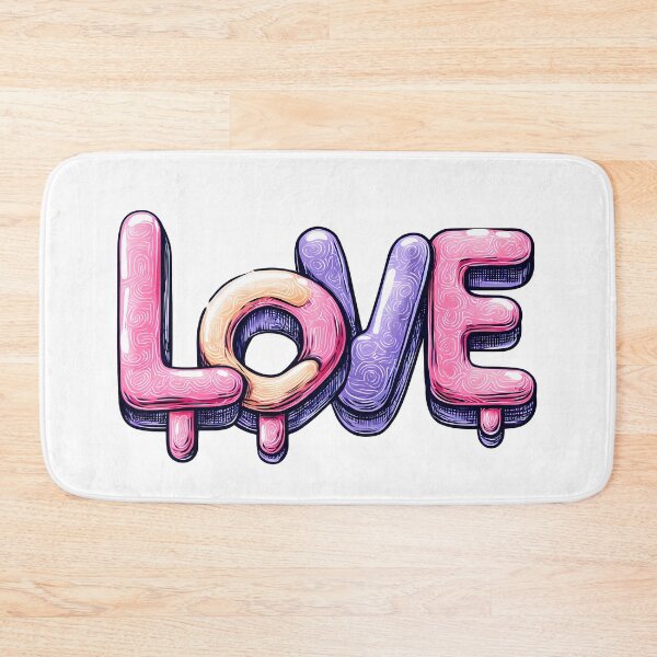 Item preview, Dripping Bubble LOVE Saint Valentine's Day - Glossy Pink Purple Swirl Typography Art Print designed and sold by DesignArtist.ia.