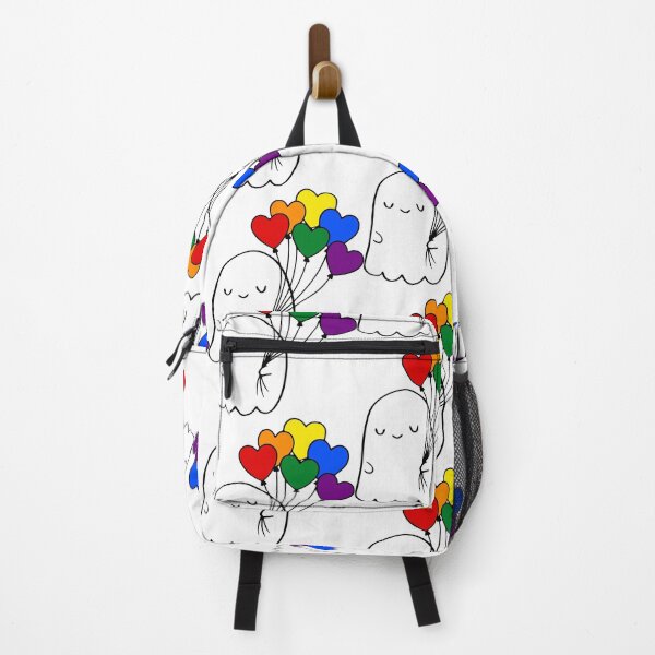 Item preview, Rainbow Pride Ghost with Heart Balloons - Cute Valentines Day designed and sold by Cannaxes Studio.
