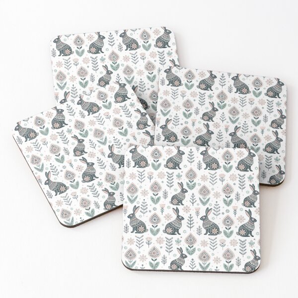 Item preview, Nordic Folk Rabbit Borders | Scandinavian Folk Design designed and sold by Shuga-Design.