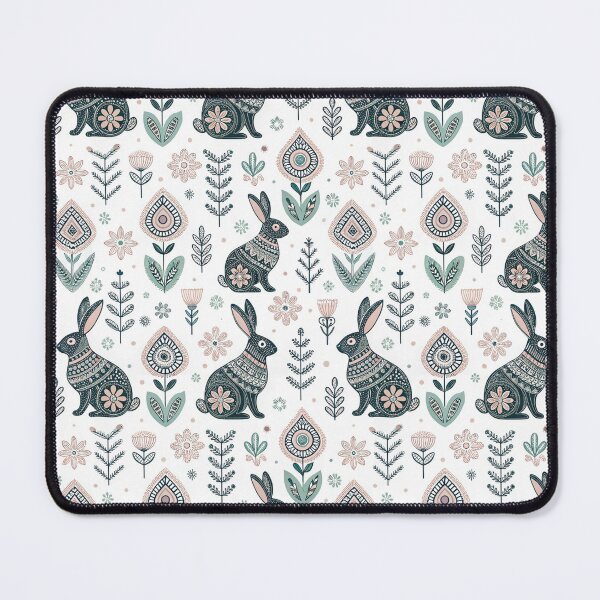 Item preview, Nordic Folk Rabbit Borders | Scandinavian Folk Design designed and sold by Shuga-Design.