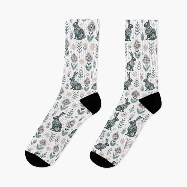 Item preview, Nordic Folk Rabbit Borders | Scandinavian Folk Design designed and sold by Shuga-Design.