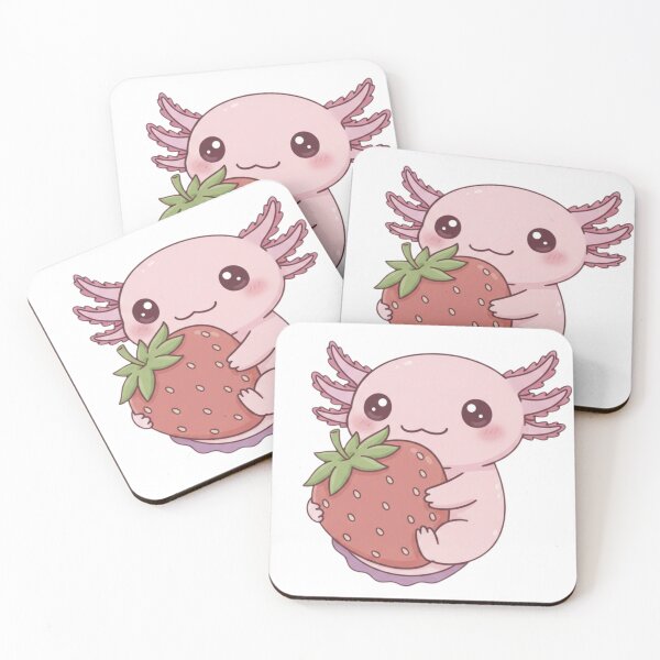 Item preview, Strawberry Axolotl cute kawaii pink funny adorable doodle birthday christmas designed and sold by CheeseBlueprint.