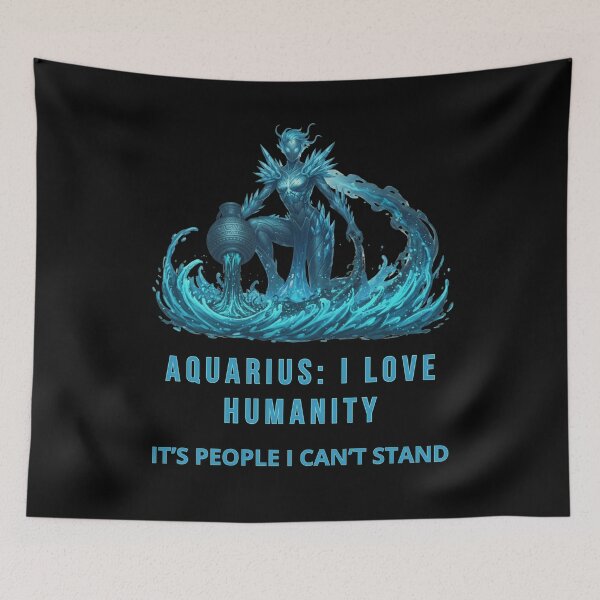 Item preview, Aquarius I Love Humanity, It’s People I Can’t Stand - Dark Zodiac  designed and sold by Anyshca.