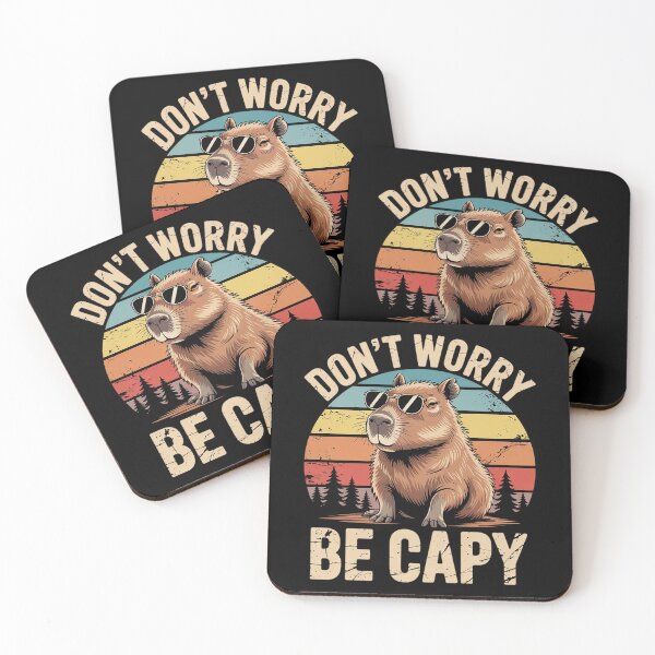 Item preview, Cool Capybara Don't Worry Be Cappy Rodent Meme designed and sold by MarryIsMonth.