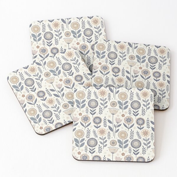 Item preview, Nordic Spring Folk Flower Borders | Scandinavian Folk Design designed and sold by Shuga-Design.