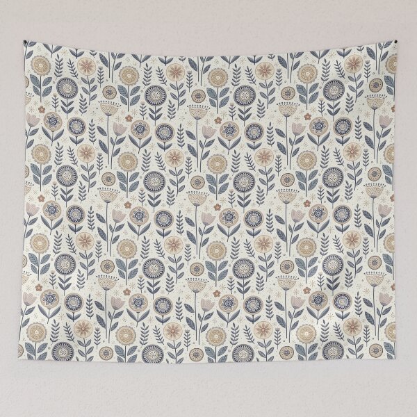 Item preview, Nordic Spring Folk Flower Borders | Scandinavian Folk Design designed and sold by Shuga-Design.