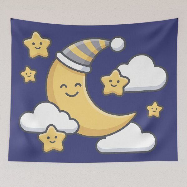 Item preview, Happy Dreams Crescent Moon - Cute Vector Nursery Art designed and sold by HappySproutArt.